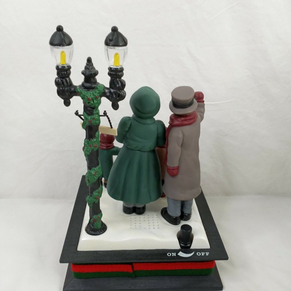 Vintage Christmas Lighted Carolers Musical Holiday Scene Figure 11" - Picture 3 of 9
